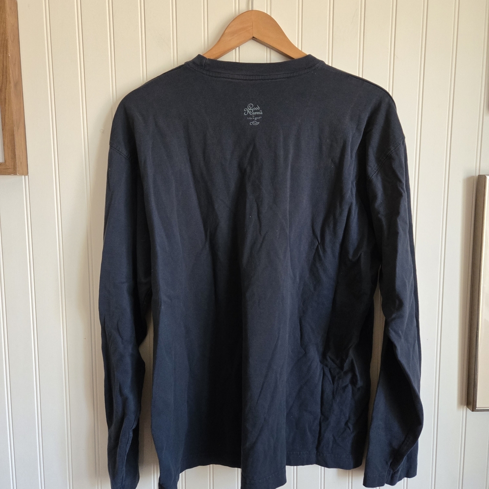 Life Is Good Men's Dark Blue Long Sleeve Tee Cyclist Windmill - Picture 4 of 4